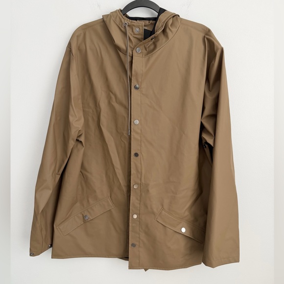 Rains Men’s L • Brown Mid Length Rain Jacket.